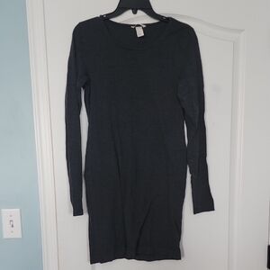 Dark Gray Long Sleeve Tshirt Dress